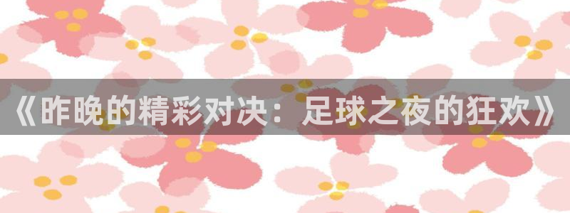 vsport体育阿根廷：《昨晚的精彩对决：足球之夜的狂欢》